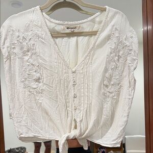 Rip Curl Cream Embroidered Blouse